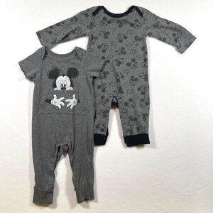 Disney Baby Set of Mickey Mouse Jumpsuits 6m One Piece Rompers